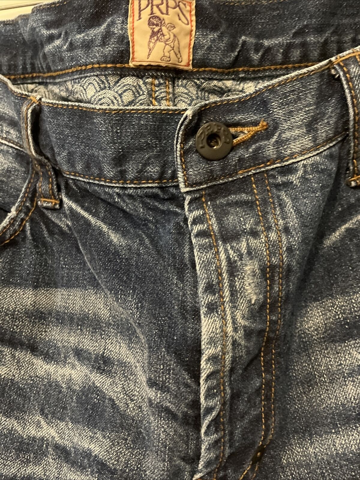 Mens Prps  blue cotton Stylish straight leg denim jeans sz 36
