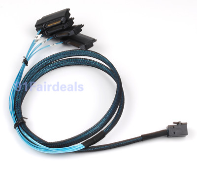 4Pcs  Mini SAS SFF-8643 to 4 SFF-8482 29pin 15pin SAS Power Cable Connectors