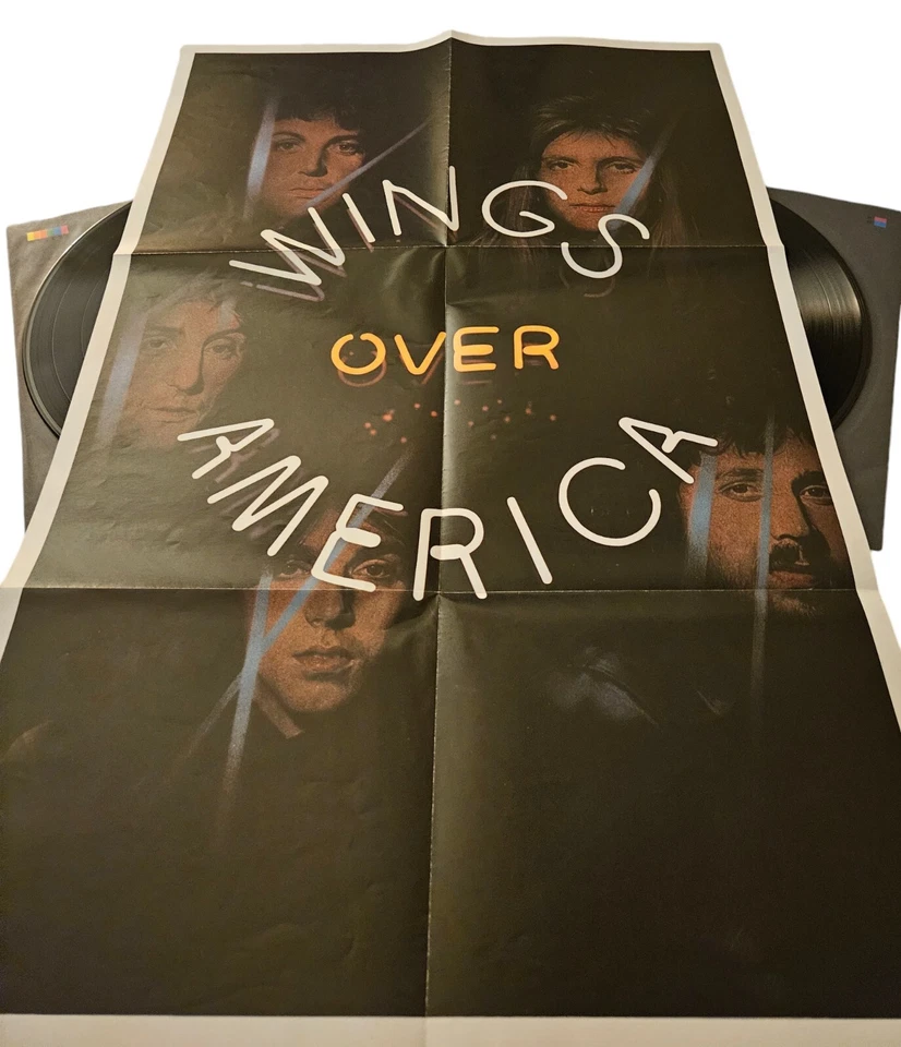 Wings Wings Over America 11593, 3LP 33s, EX/VG Paul McCartney POSTER FIRST PRESS - Image 2 of 4