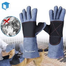 14" Animal Handling Gloves Bite Proof Long Leather Sleeve Pet Training Protector