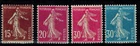 France Solid Bottom Sower Type Stamps No. 189 to 192 New ** MNH