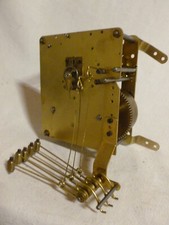 ALTES HANDAUFZUGSWERK MIT FÜNF SCHLAGHÄMMER- UHRWERK MESSING -WANDUHR-STANDUHR-