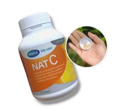 Nat C Vitamin C Mega We Care 1000 mg LOW ACID Antioxidant Firm Clear Skin