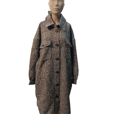Vero Moda Coat Vimrosie Long Shirt Jacket Black Sz M NEW NWT $