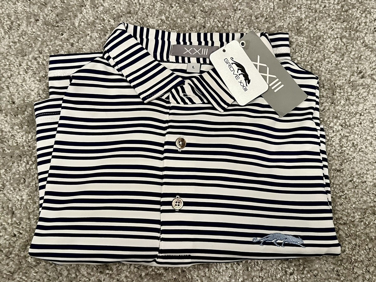 Grove XXIII Panther Logo Stripe Pattern Golf Shirt Men's - Size