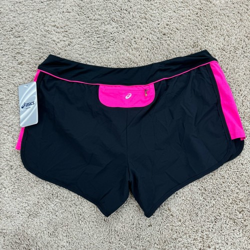 Asics Shorts Women's Size XL Everysport II Black/Pink Running Training Bottoms - Picture 2 of 8