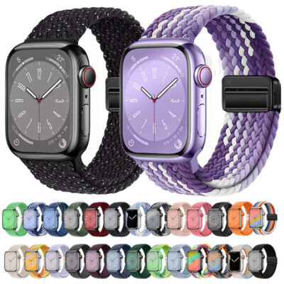Für Apple Watch Serie 11 10 9 8 7 6 Ultra Magnetische Geflochtenes Nylon armband