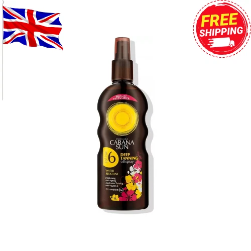 CABANA SUN Deep Tanning Oil Spray, SPF 6 - 100ml Sun Protection for Natural Bronze Tan UK