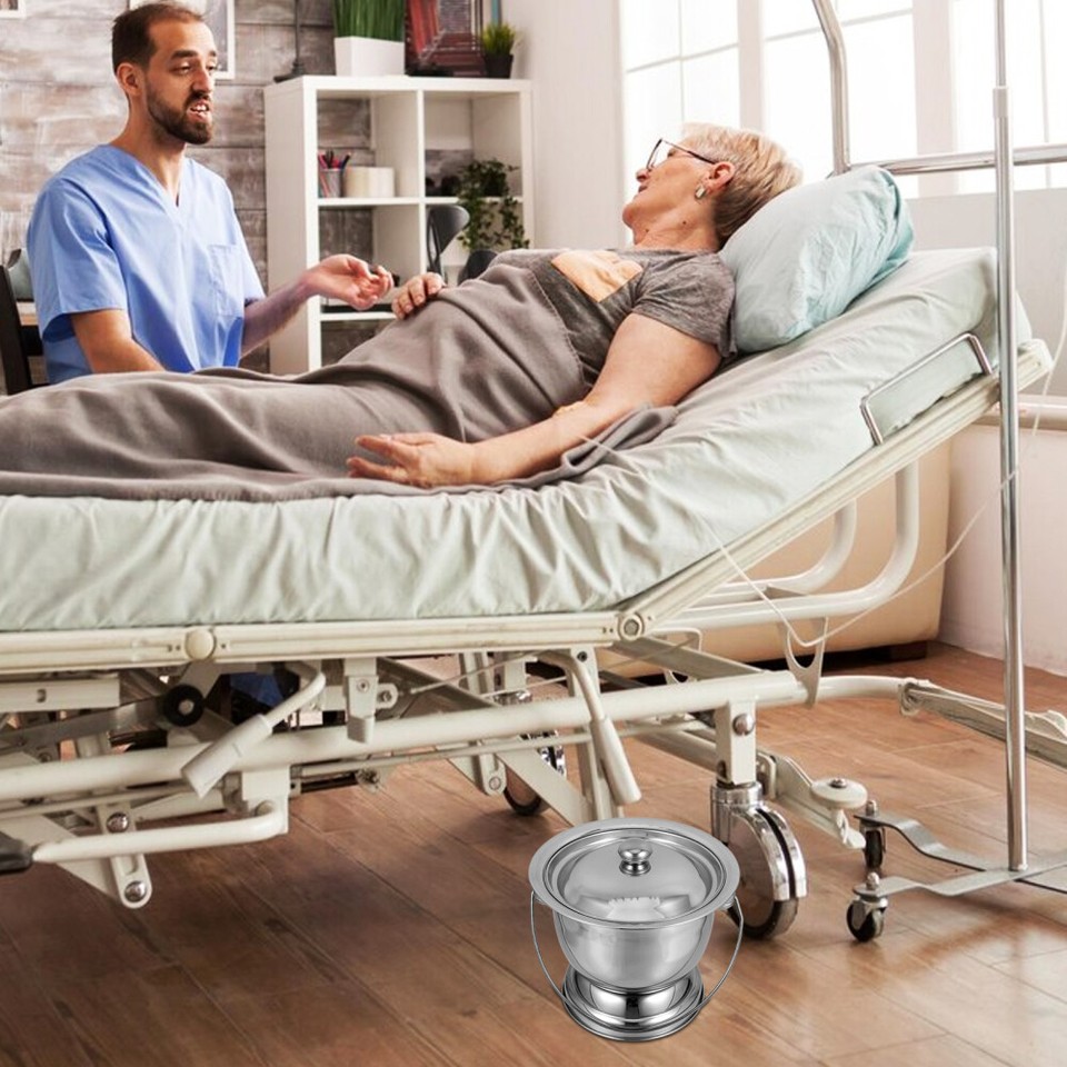 Chamber Pots for Adults Pee Bucket Women with Lid Stainless Steel Urine