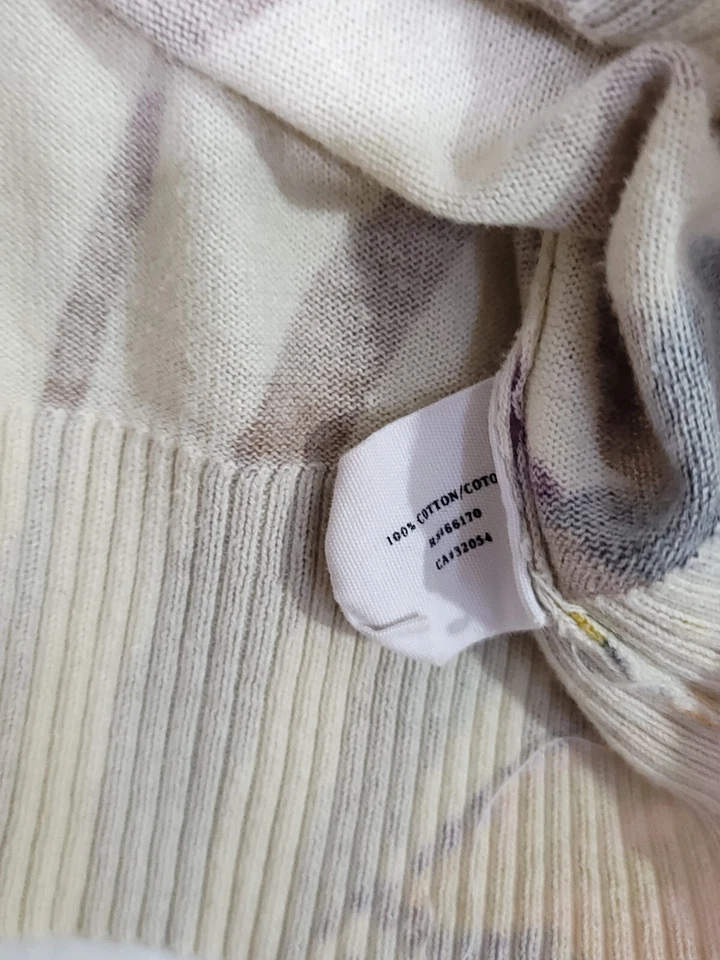 Cárdigan Anthropologie Sparrow Floral Rendering Rayas Floral 100% Algodón Med Foto 4 de 4