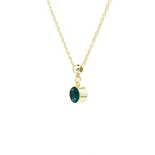 May Birthstone Necklace, Green Bohemian Crystal, Silver or Gold Adjustable Chain - 第 13/18 張圖片