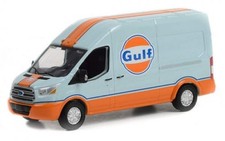 Greenlight 1:64 2019 Ford Transit LWB High Roof Gulf Oil Livery Diecast Model Ca