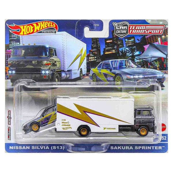 Hot Wheels Team Transport Nissan Silvia (S13) Mit Sakura Sprinter - Ein Fall Neu-image