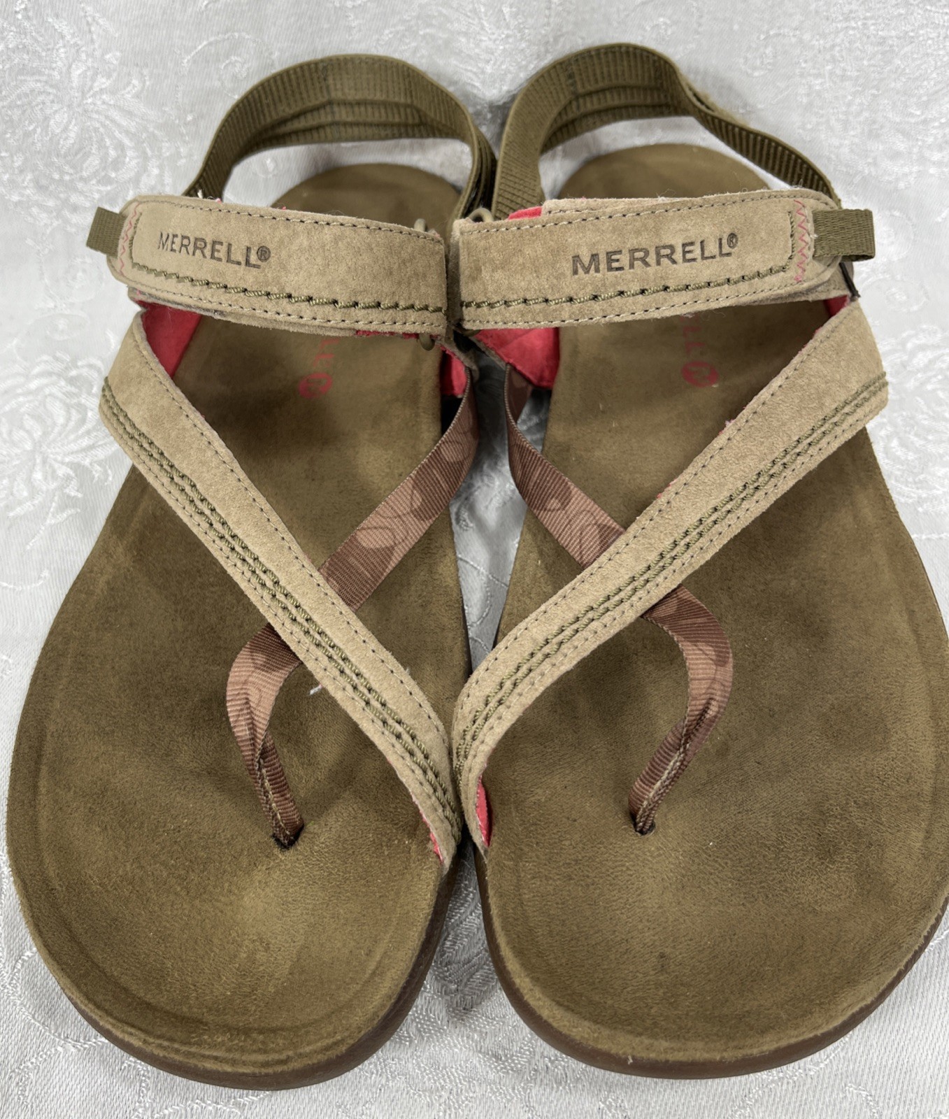 Merrell sandali con cinturino canguro marrone marrone punta marrone passante donna 10