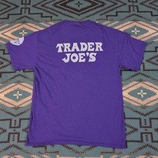 Trader Joe's Crew Member Short Sleeve T-Shirt Purple Size Medium Indie Sleeze