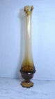 Fenton Glass  15.30" Amber Swung Valencia Pattern Vase with 8 Petal Base, MCM