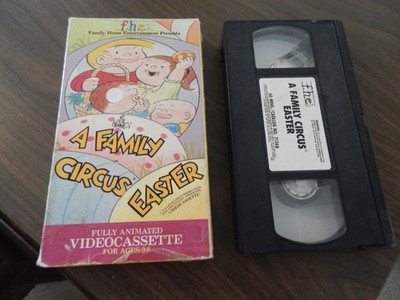 A FAMILY CIRCUS EASTER VINTAGE KIDS CARTOON VHS FHE 1982 BIL KEANE *BOX DAMAGE*