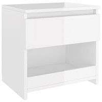 Nachttisch Hochglanz-Weiß 40X30X39 Cm Spanplatte