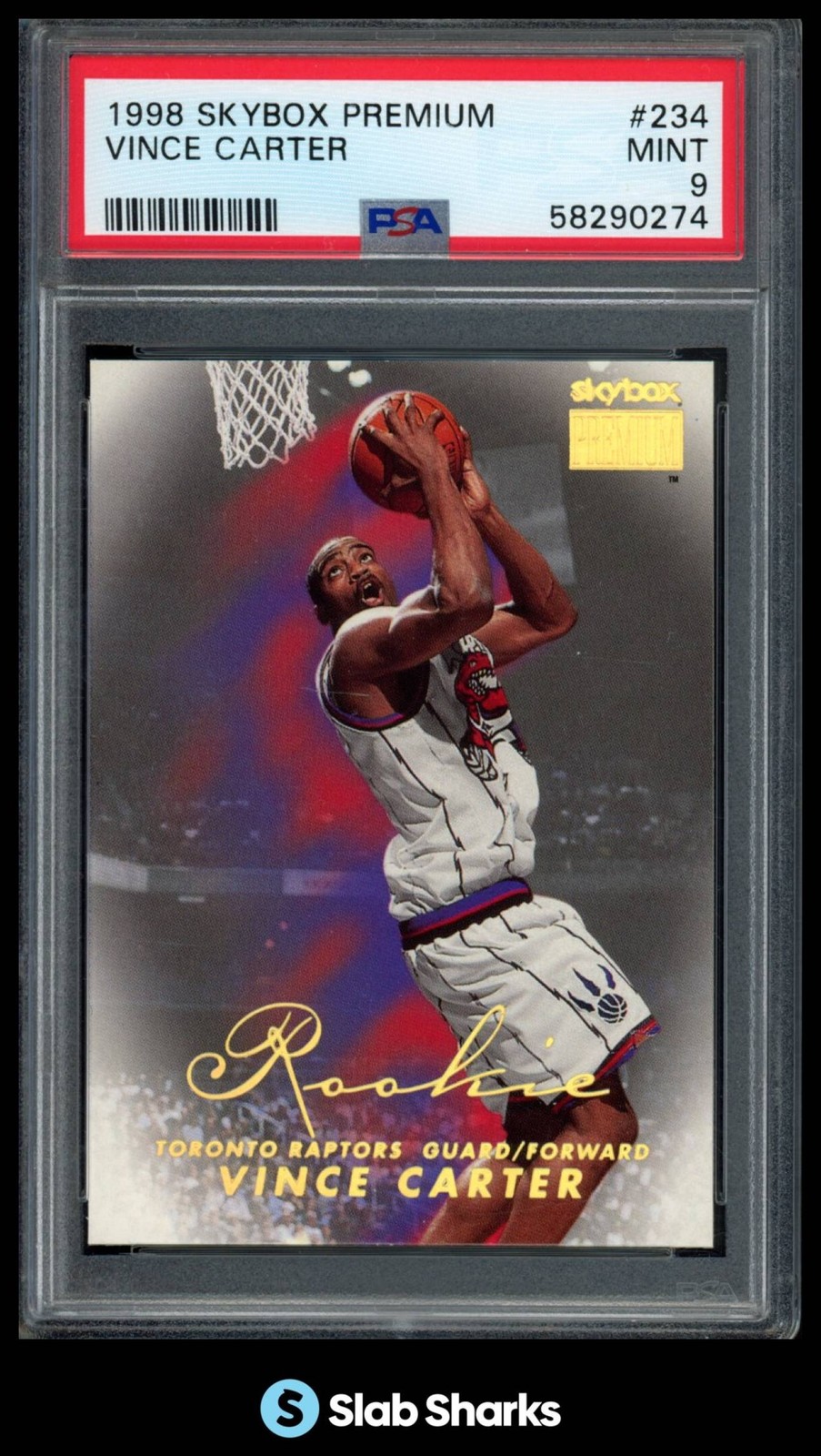 1998 SKYBOX X PREMIUM #234 VINCE CARTER RC ROOKIE PSA 9