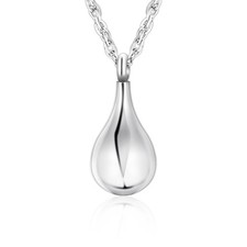 Teardrop Urn Necklace for Ashes  Premium 316L Stainless Steel Pendant Jewelry
