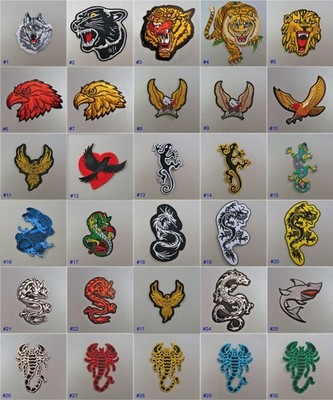 Embroidered Animals patch heat-adhesive gothic applique emo punk rocker