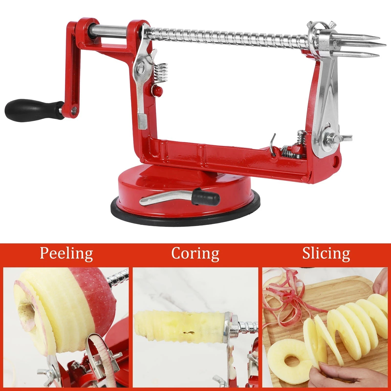 3 in 1 Fruit Peeler Corer Slicer Hand Crank.