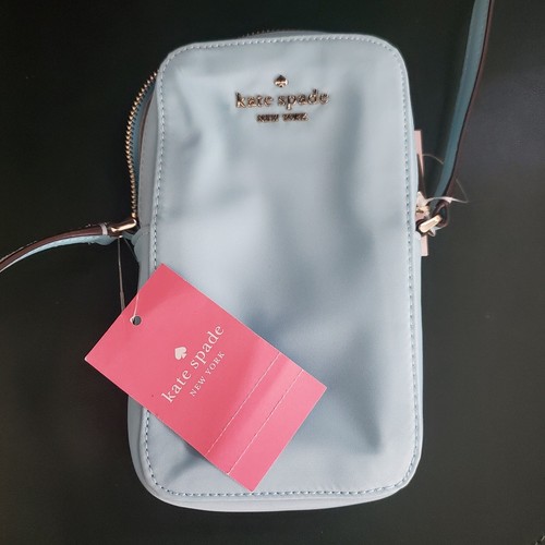 Kate Spade Kitt North South Nylon Handy Umhängetasche in Fountain Blue Neu mit Etikett - Bild 1 von 10