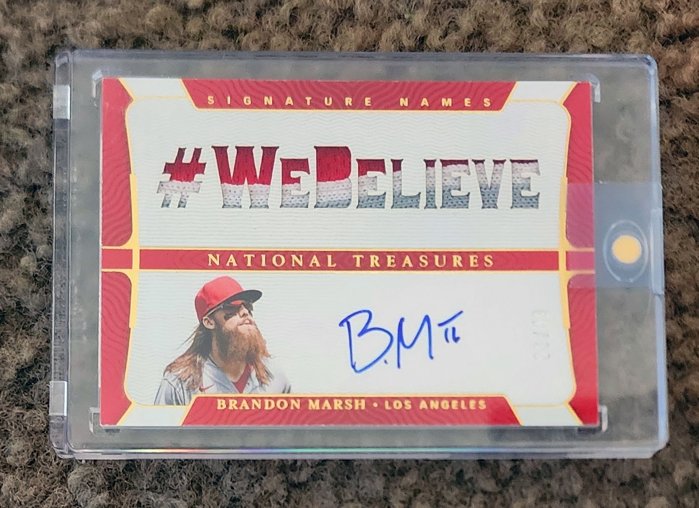 BRANDON MARSH 2022 PANINI AUTO #WEBELEIVE NATIONAL TREASURES #06 OF 49 MADE!!!!!