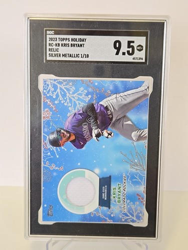 2023 Topps Holiday KRIS BRYANT 1/10 SILVER METALLIC RELIC SGC 9.5 - Picture 4 of 8