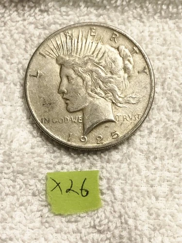 1925 LIBERTY PEACE SILVER DOLLAR FINE CONDITION LOT #X26