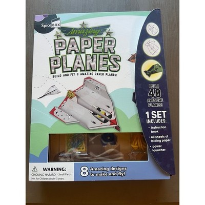 Amazing Paper Planes Kit  40 Planes 8 Model Designs Launcher STEM SpiceBox