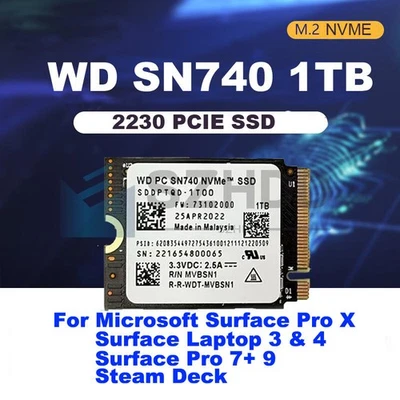 WESTERN DIGITAL WD PC SN740 1TB M.2 2230 SSD NVMe PCIe4x4 para Steam Deck ASUS ROG Flow X Ally Z1