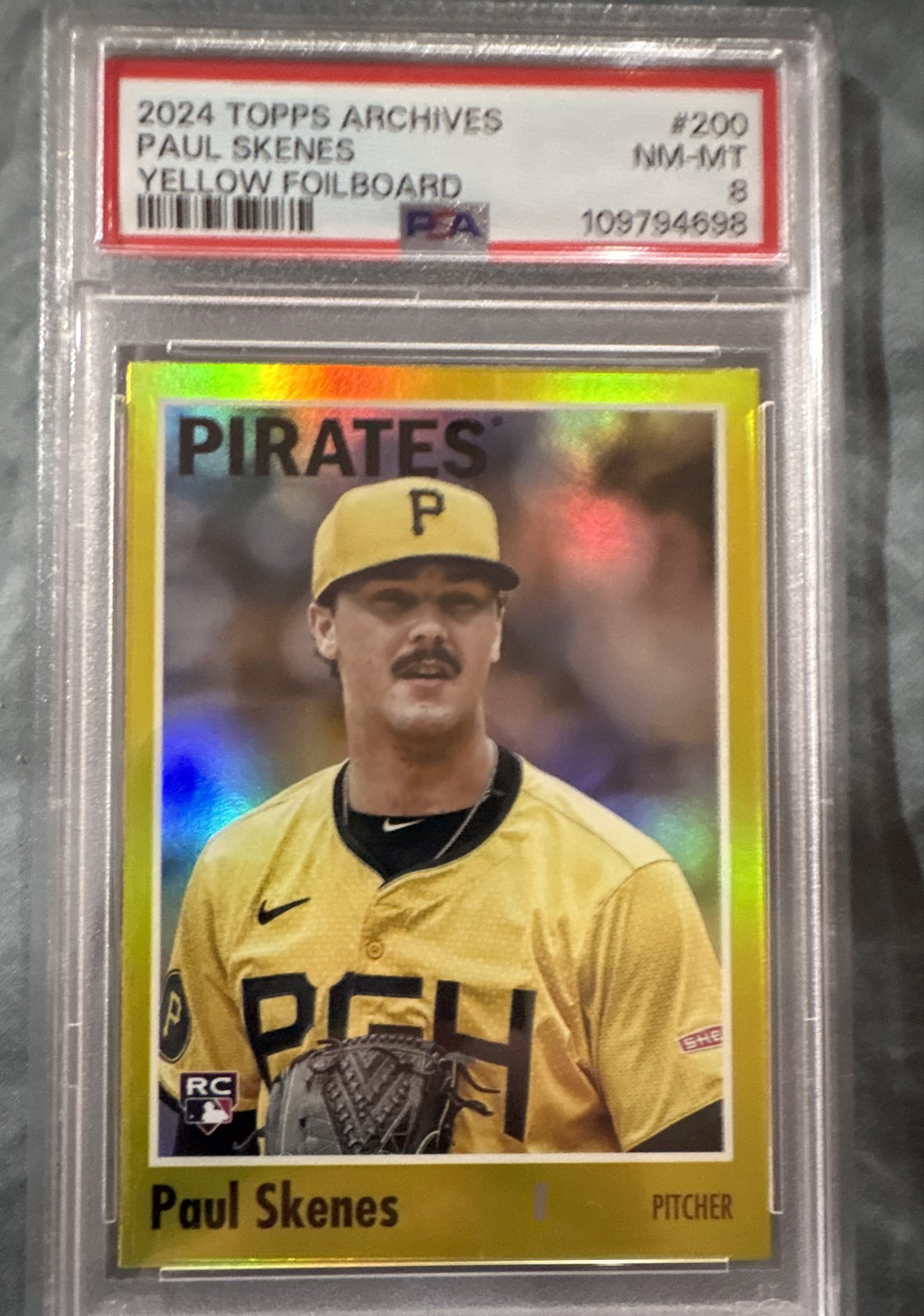 2024 Topps Archives - 1970 Topps Paul Skenes #200 Yellow Foilboard (RC)