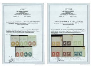 Lombardia Veneto: DUE RARI CAMPIONI di ristampa del 1884 certificato fotografico Goller BPP