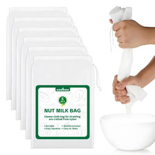 Bolsa de leche de nueces uadbau 6 piezas colador de yogur 200 malla bolsa de tela de queso