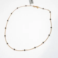 DAVID YURMAN New Collectible Bead & Chain 18" Necklace 18K Gold & Black Spinel