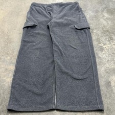 VTG Old Navy Sweatpants Mens XL Grey Baggy Loose Wide Leg Cargo Fleece Y2K