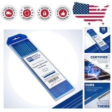 10-Pack of Blue 2% Lanthanated Tungsten Electrodes 0.040" - Reliable Performance
