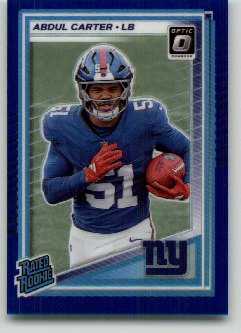 2025 Donruss Optic Abdul Carter Blue Rookie #300 SN,RC #/249 New York Giants