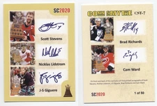 2020 SC2020 Stevens Lidstrom Giguere Richards Ward conn smythe printed auto /50