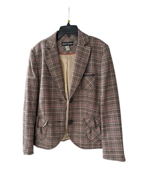 Gerry Weber Glen Plaid Blazer   Size 42 Classic Tailored Wool Jacket