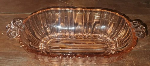 Pink Depression Glass Anchor Hocking Small 7" Oval Dish Candy Olives Condiments