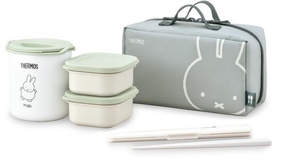 Thermos miffy lunch box bento light green DBQ-256B LTG with Lunch Bag PP NEW