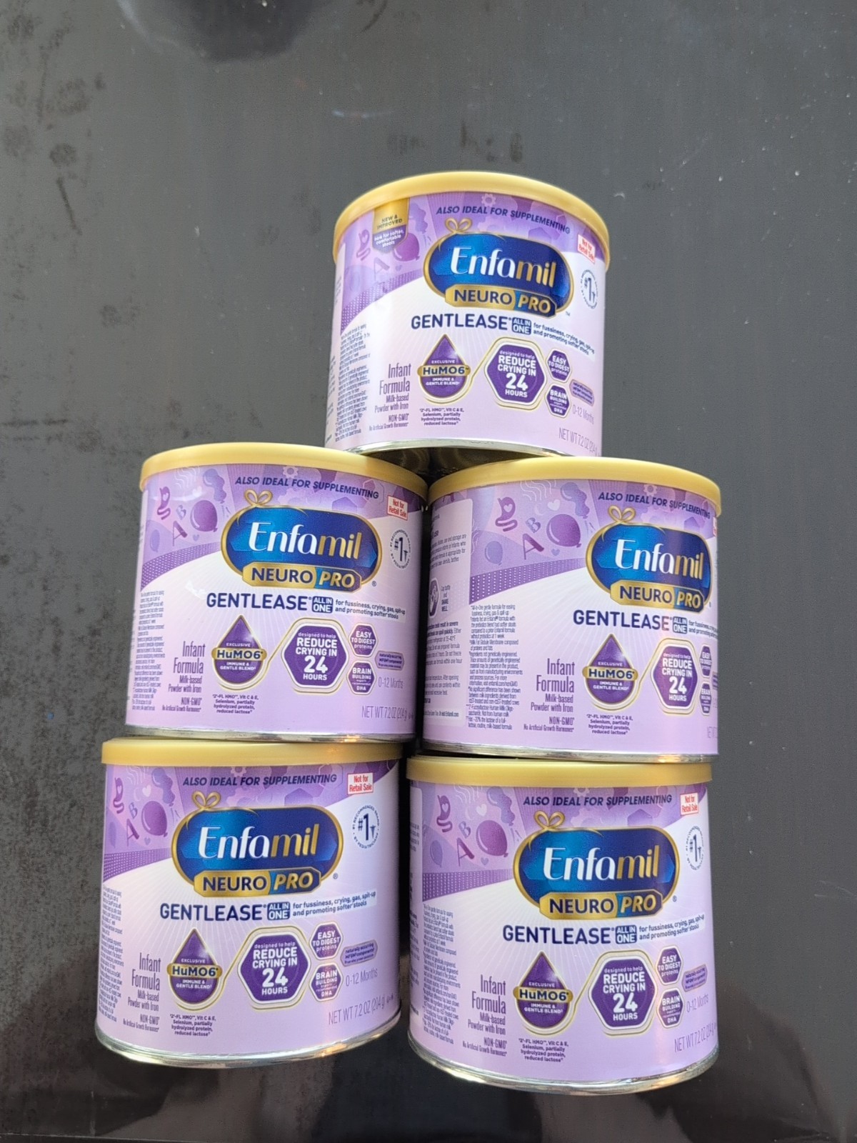 Qty 5 Enfamil Gentlease 7.2 oz Infant Formula Milk Base w/ Iron Exp 09/01/2026