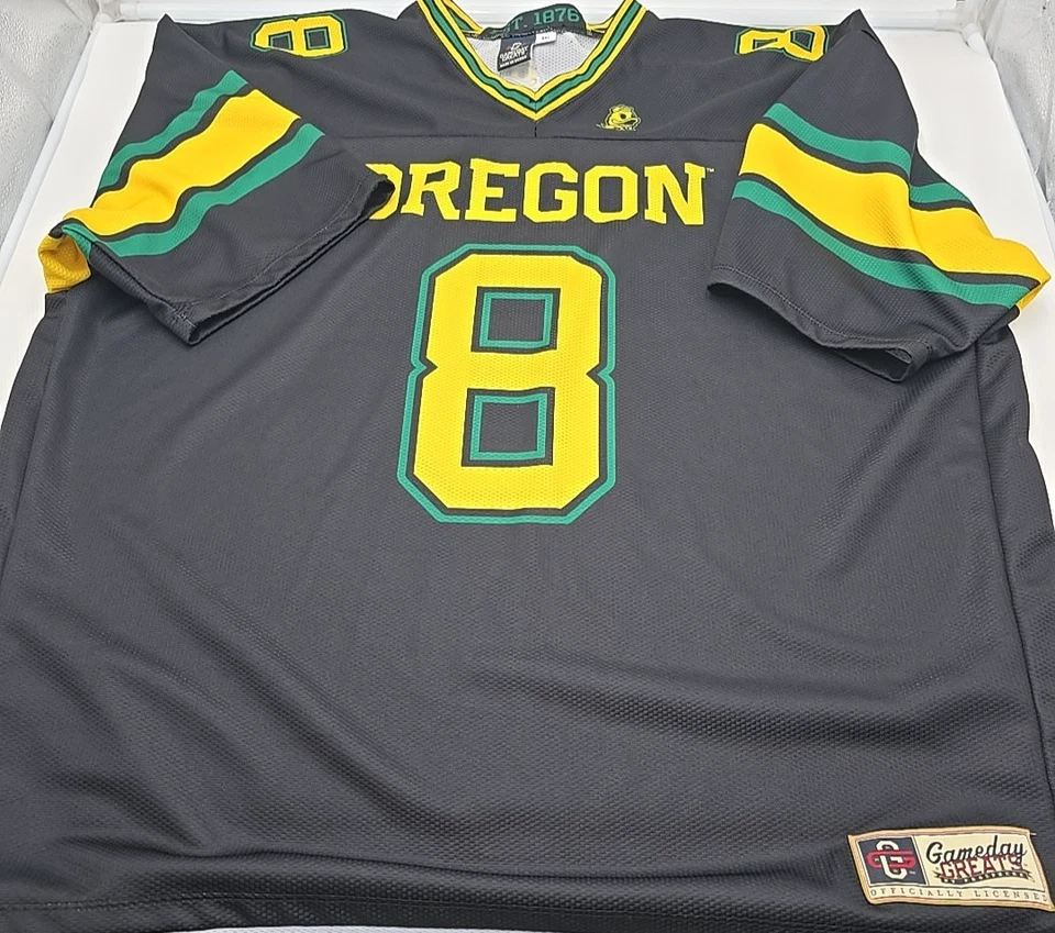 Men's Oregon Ducks Football Jersey Game Day Greats 3XL V-Neck 8 Black Gold - Image 4 of 4