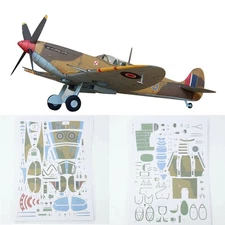 1:33 Supermarine Spitfire Fighter Paper Model Military Airplane Unassembled