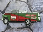 VINTAGE SINCLAIR GAS AND OIL SERVICE TANKER PORCELAIN SIGN 12"×5"..