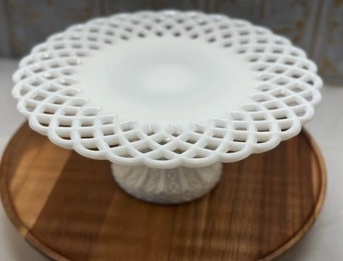 Vintage Milk Glass Cake Stand