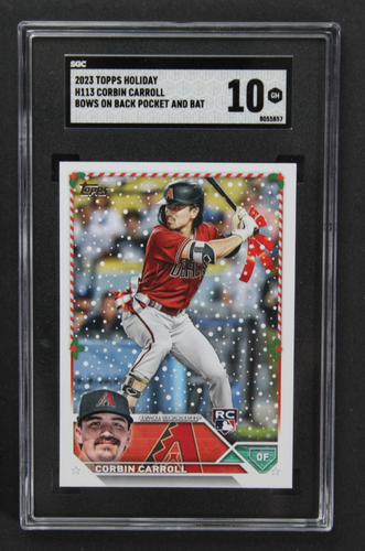2023 Topps Holiday Corbin Carroll super raro nastro e archi SSSP RC #H113 SGC 10
