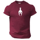 Minimalist Blood Red Spartan Helmet Silhouette Mobile Wallpaper